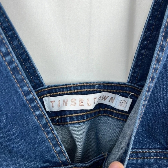 Tinseltown NWOT Denim Overall With Front Pockets Size XS - Picture 5 of 9